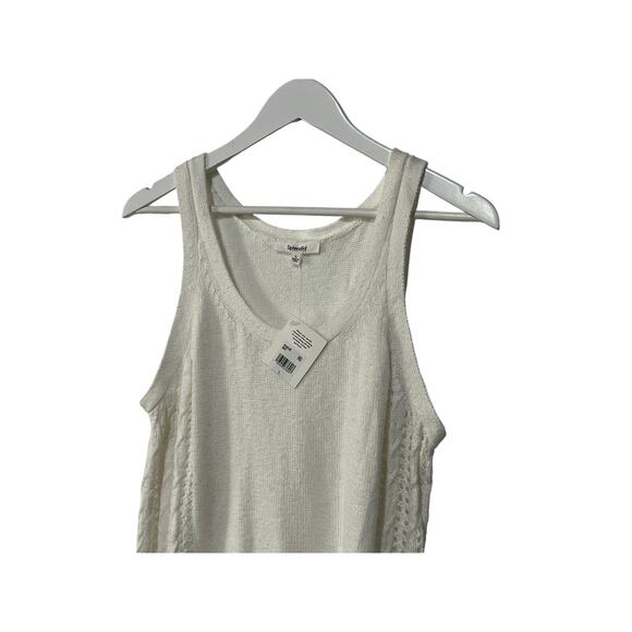 SPLENDID TOP WOMENS SIZE LARGE ALLY SCOOP NECK COTTON SWEATER TANK WHITE NEW - Picture 5 of 12
